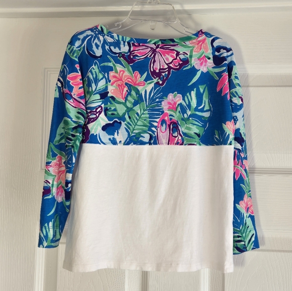 Lilly Pulitzer Mini Finn Size S 4/5 Pundy Blue Isle Be Back T Shirt Beach - Picture 2 of 6